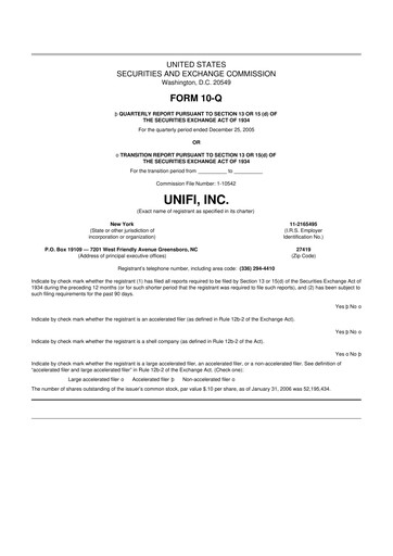 Vorschaubild Unifi 10-Q Quartalsbericht  