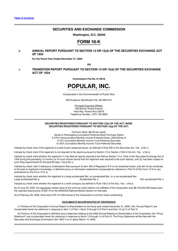 Thumbnail Popular, Inc. (Banco Popular de Puerto Rico) 10-K Annual Report 