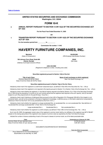 Thumbnail Havertys 10-K Annual Report 