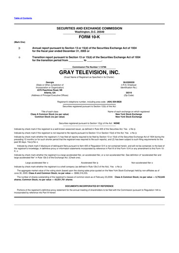 Thumbnail Gray Media
 10-K Annual Report 