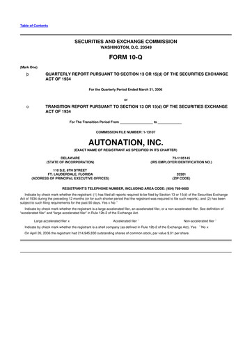 Miniature AutoNation 10-Q Rapport trimestriel  