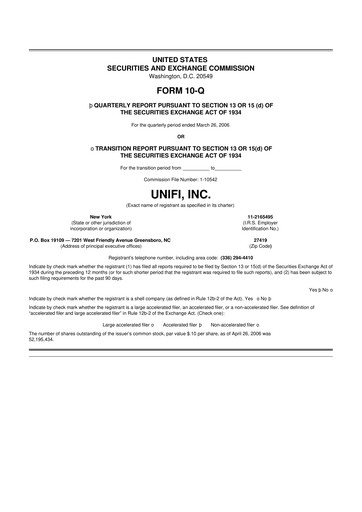 Vorschaubild Unifi 10-Q Quartalsbericht  
