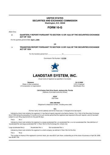 Thumbnail Landstar System
 10-Q Quarterly Report FY 