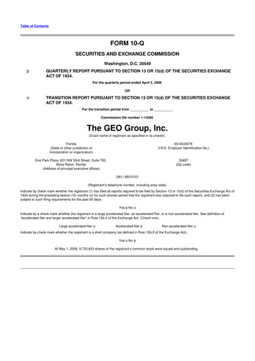 Thumbnail Geo Group 10-Q Quarterly Report FY 