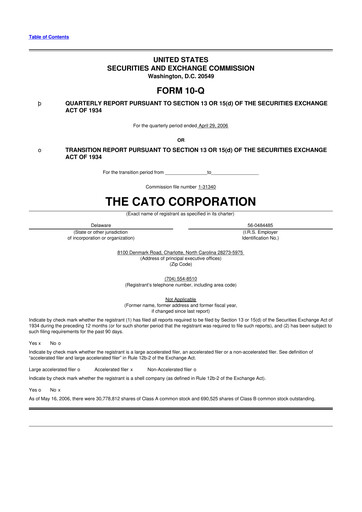 Thumbnail Cato Fashion 10-Q Quarterly Report FY 