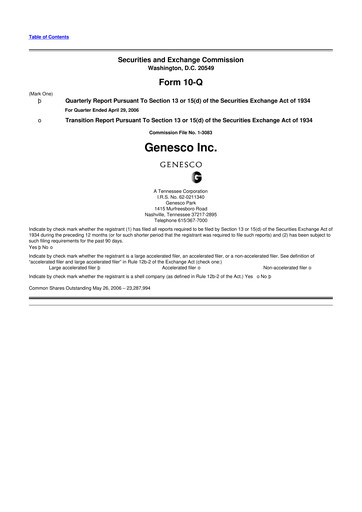Thumbnail Genesco
 10-Q Quarterly Report FY 