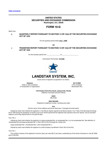 Thumbnail Landstar System
 10-Q Quarterly Report FY 