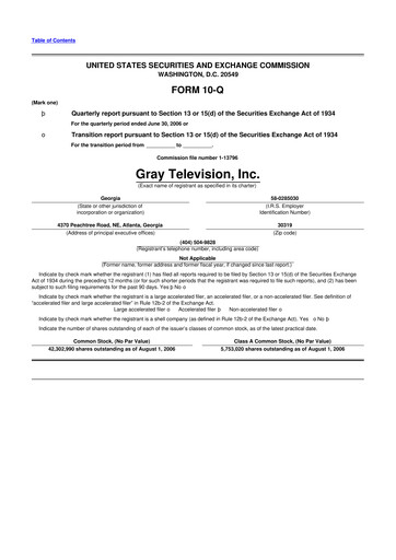 Miniature Gray Media
 10-Q Rapport trimestriel  