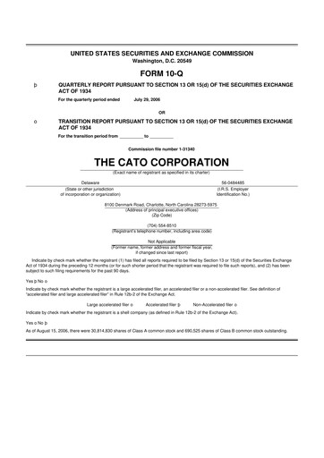 Thumbnail Cato Fashion 10-Q Quarterly Report FY 