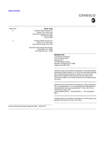 Thumbnail Genesco
 10-Q Quarterly Report FY 