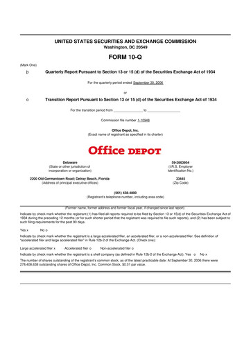 Thumbnail The ODP Corporation
 10-Q Quarterly Report FY 