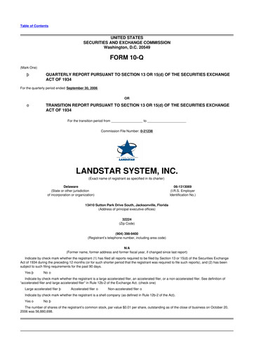 Thumbnail Landstar System
 10-Q Quarterly Report FY 