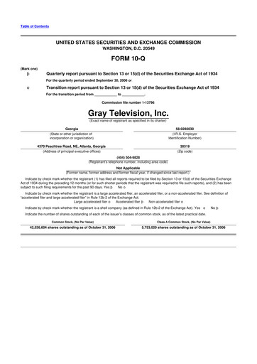 Miniature Gray Media
 10-Q Rapport trimestriel  