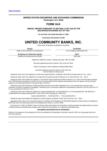 Vorschaubild United Community Bank 10-K Jahresbericht 