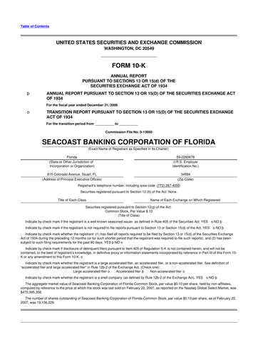 Thumbnail Seacoast Banking 10-K Annual Report 