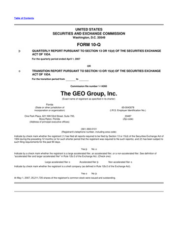 Thumbnail Geo Group 10-Q Quarterly Report FY 
