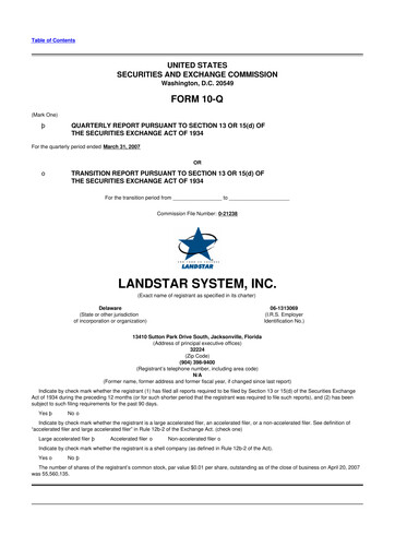 Thumbnail Landstar System
 10-Q Quarterly Report FY 
