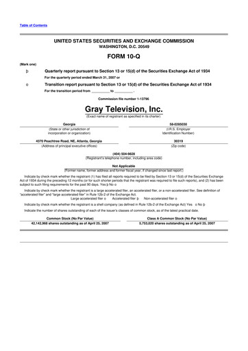 Miniature Gray Media
 10-Q Rapport trimestriel  