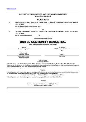 Vorschaubild United Community Bank 10-Q Quartalsbericht  