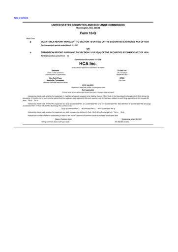 Thumbnail HCA Healthcare 10-Q Quarterly Report FY 