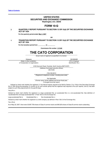 Thumbnail Cato Fashion 10-Q Quarterly Report FY 