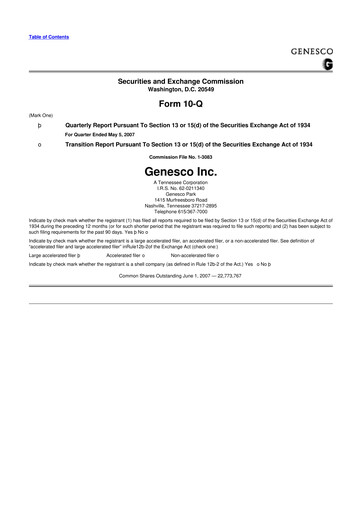 Thumbnail Genesco
 10-Q Quarterly Report FY 