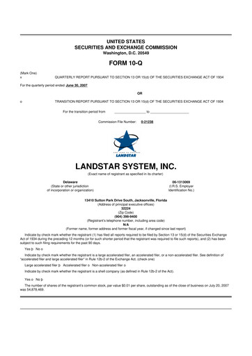 Thumbnail Landstar System
 10-Q Quarterly Report FY 