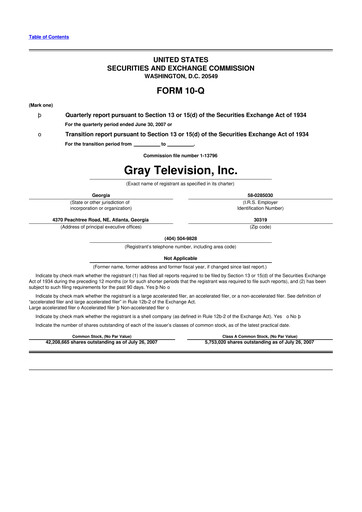 Miniature Gray Media
 10-Q Rapport trimestriel  