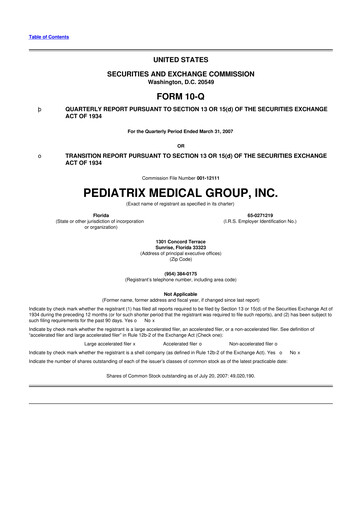 Thumbnail Pediatrix Medical Group 10-Q Quarterly Report FY 