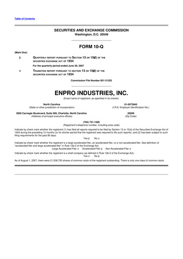 Thumbnail EnPro Industries
 10-Q Quarterly Report FY 