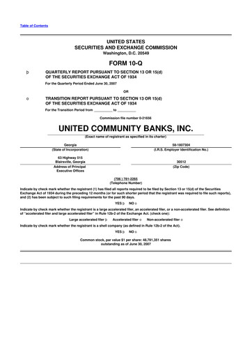 Vorschaubild United Community Bank 10-Q Quartalsbericht  