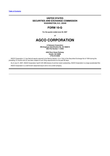 Thumbnail AGCO 10-Q Quarterly Report FY 