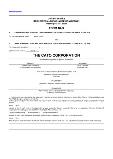 Thumbnail Cato Fashion 10-Q Quarterly Report FY 