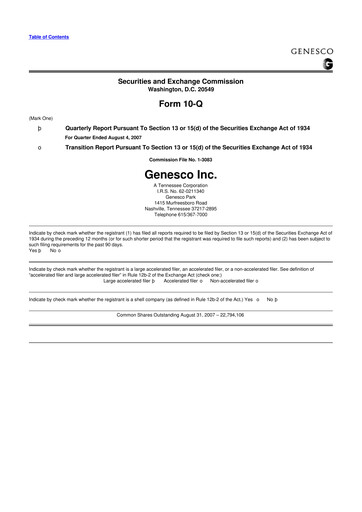 Thumbnail Genesco
 10-Q Quarterly Report FY 