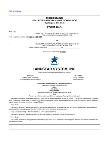 Thumbnail Landstar System
 10-Q Quarterly Report FY 