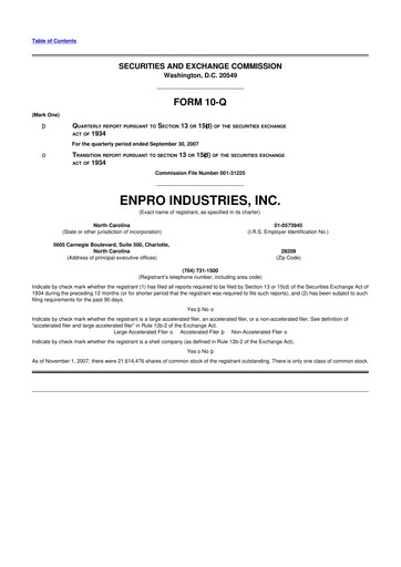 Thumbnail EnPro Industries
 10-Q Quarterly Report FY 