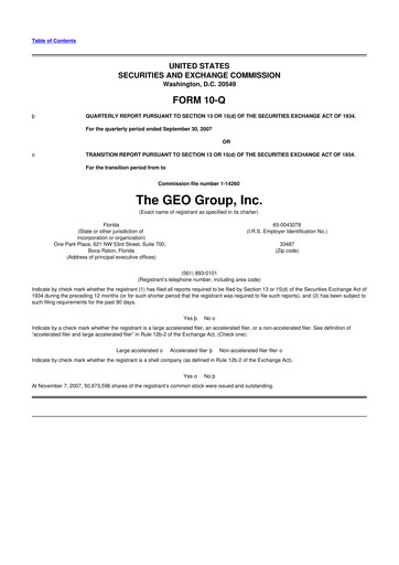 Thumbnail Geo Group 10-Q Quarterly Report FY 