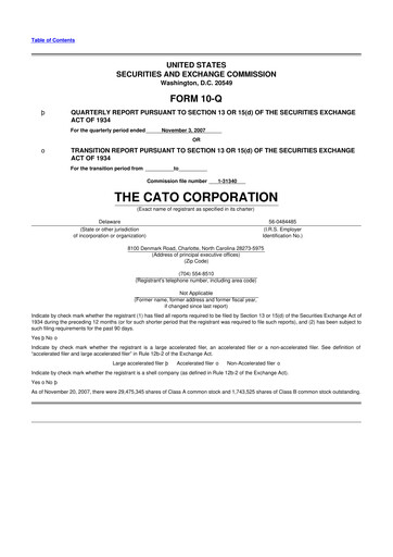 Thumbnail Cato Fashion 10-Q Quarterly Report FY 