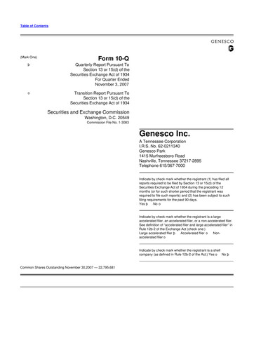 Thumbnail Genesco
 10-Q Quarterly Report FY 