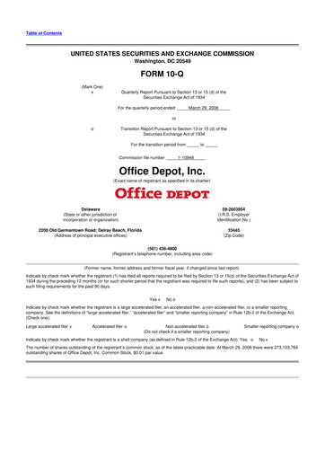 Thumbnail The ODP Corporation
 10-Q Quarterly Report FY 