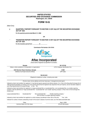 Vorschaubild Aflac 10-Q Quartalsbericht  