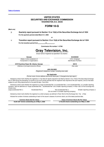 Miniature Gray Media
 10-Q Rapport trimestriel  