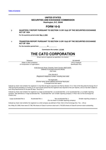 Thumbnail Cato Fashion 10-Q Quarterly Report FY 