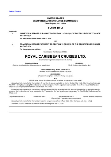 Vorschaubild Royal Caribbean Group 10-Q Quartalsbericht  
