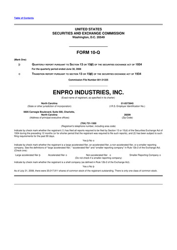 Thumbnail EnPro Industries
 10-Q Quarterly Report FY 