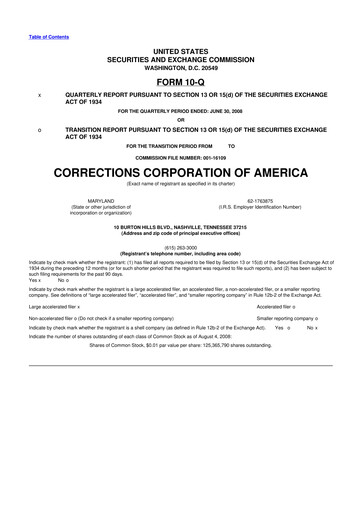 Thumbnail CoreCivic 10-Q Quarterly Report FY 