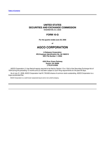 Thumbnail AGCO 10-Q Quarterly Report FY 