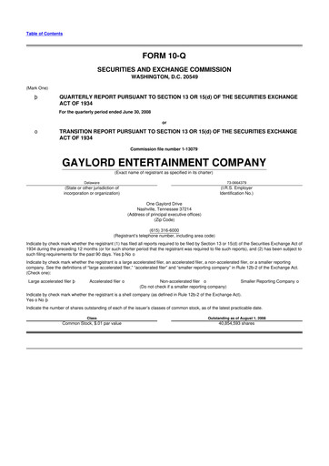 Vorschaubild Ryman Hospitality Properties 10-Q Quartalsbericht  