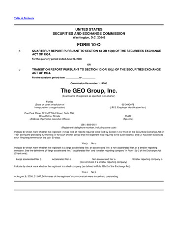 Thumbnail Geo Group 10-Q Quarterly Report FY 