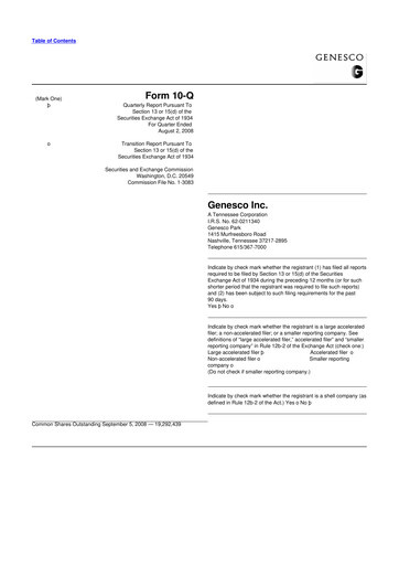 Thumbnail Genesco
 10-Q Quarterly Report FY 